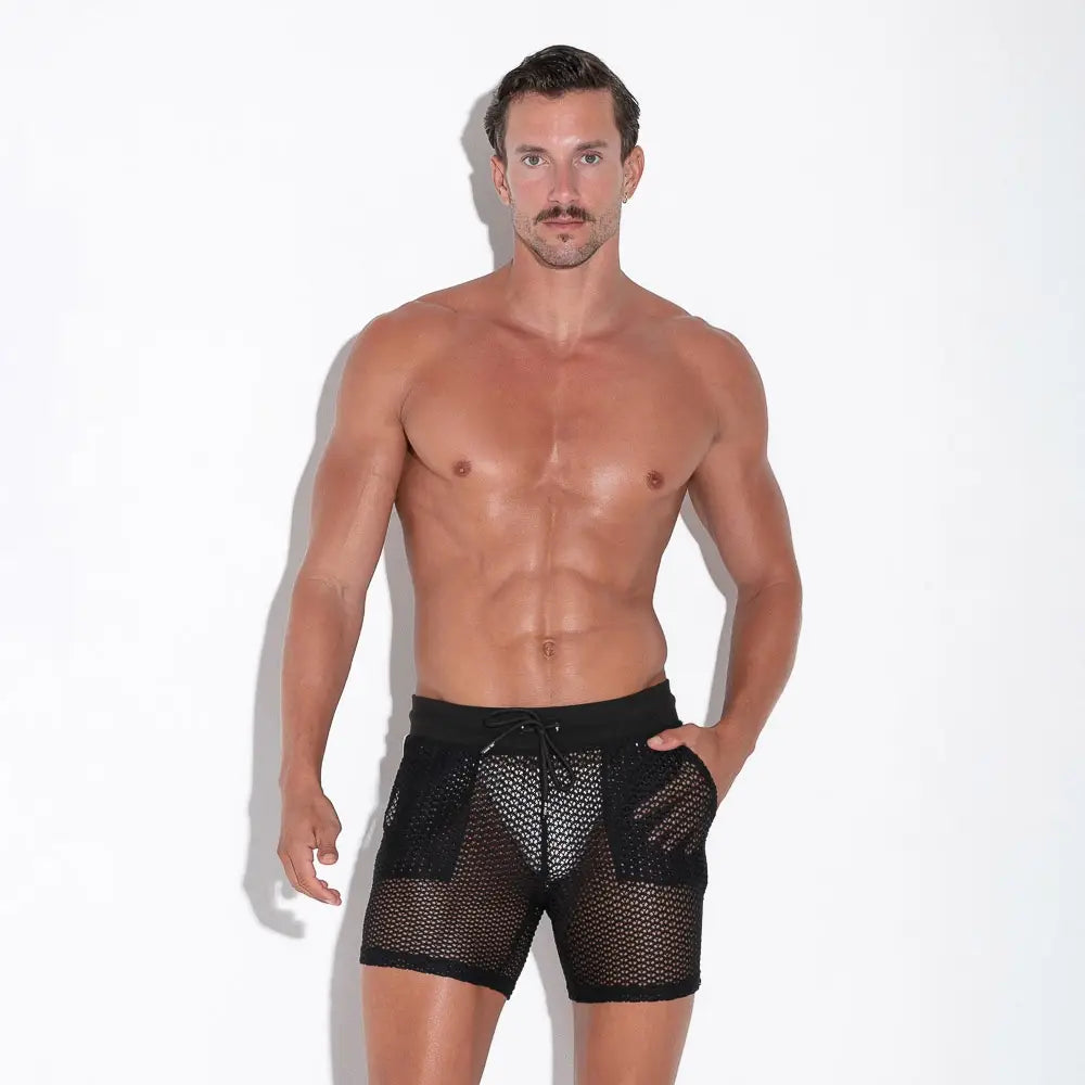 BLACK OPENWORK Short